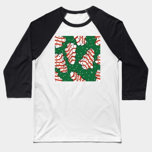 Christmas Tree Snack Cake Green Baseball T-Shirt